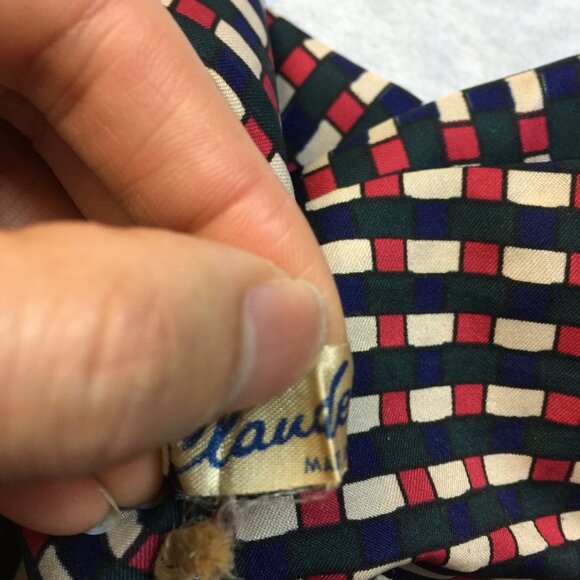 Claudette Italy Maxi Wrap Dress IT44 US8 UK12 Womans Red Blue Plaid Feminine Vtg - Picture 9 of 16